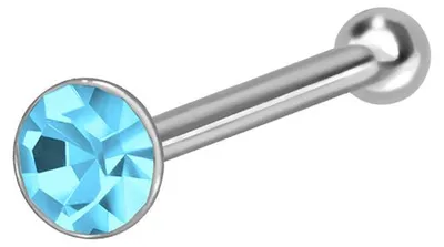 Produktbild von Nasenpiercing, Nasenstecker 925er Silber Nasenstecker Pin RUNDER KRISTALL