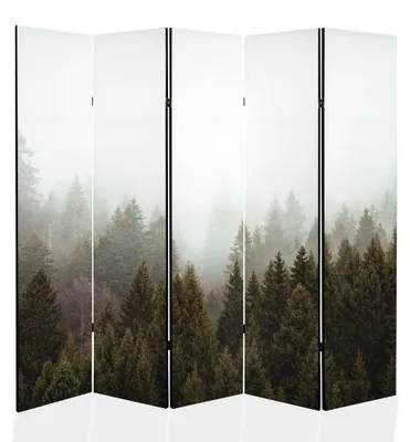 Produktbild von framed concept - Paravent Raumteiler Holz 225x172 cm, 5-teilig beidseitig, Sichtschutzwand
