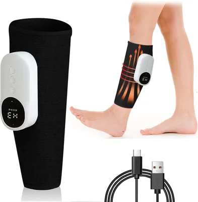 Produktbild von Beinmassagegerät mit Luftkompression & Wärme – Venenmassagegerät für Waden, 3 Modi, Schwarz