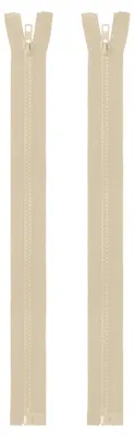 2er-Pack #5 Reißverschlüsse 35,5 cm, Harz, beige