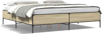 Immagine prodotto di vidaXL Struttura letto rovere Sonoma 200x200 cm in legno e metallo