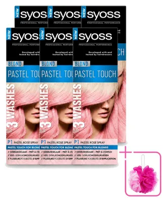 Productafbeelding van 6 x Syoss Color Blond Pastel Touch P1 haarverf spray, pastelroze - voordeelverpakking - 6 stuks