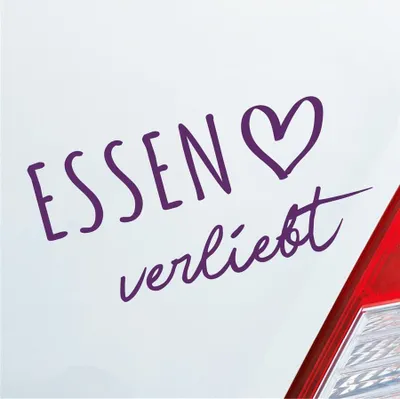 Produktbild von Auto Aufkleber Essen verliebt Herz Stadt Heimat Liebe Car 19x10 cm Lila Sticker Heckscheibenaufkleber