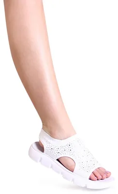 Produktbild von topschuhe24 2804 Damen Sportliche Riemchen Glitzer Sandalen, Farbe:Weiß, Größe:38 EU