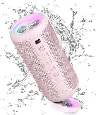 Productafbeelding van Draagbare Bluetooth Speaker - Draadloze Geluidsbox - Muziek Luisteren Buiten - IPX7 Waterdicht - 30 Uur Speeltijd - Roze
