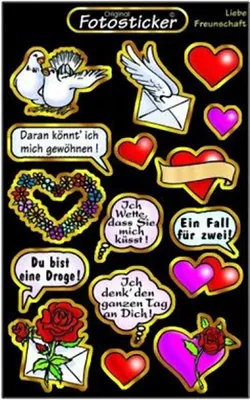 Produktbild von Sticker Liebe Freundschaft Motiv 6 Stickerkarten 10,7x17 cm lustige Sprüche