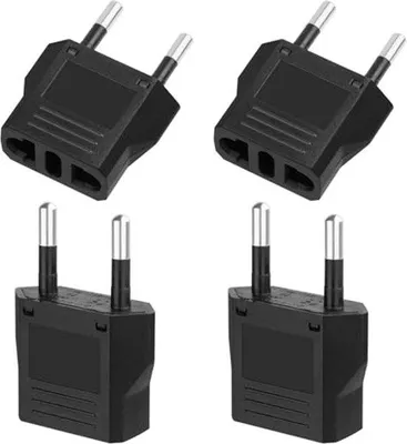 Productafbeelding van Reisadapter US naar EU, 4 stuks Stekkeradapter voor Reis