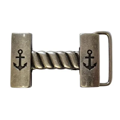 Produktbild von HOME-PRESENTS: umjuBELT Gürtelschließe/Gürtel-Schnalle für Wechselgürtel 4cm Breite,  ANKER LEVEL SILVER, silberfarben matt