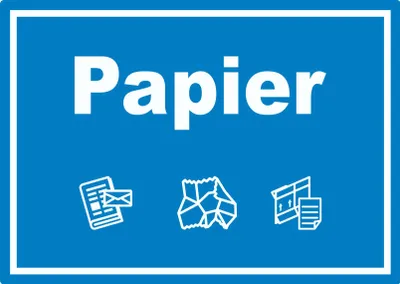 Produktbild von Papier Mülltrennung Aufkleber Text Symbol Karton A0 (841x1189mm)