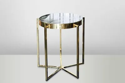 Obrázok produktu pre Príkonový stolík Casa Padrino v štýle Art Deco, zlatá kovová konštrukcia / mramorová doska, 65 x 65 cm - stolík v štýle secesie - stojan na kvety