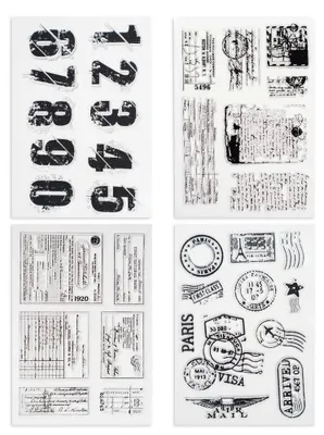 Obrázek produktu pro Omgoods – Sada 34 průhledných razítek pro scrapbooking