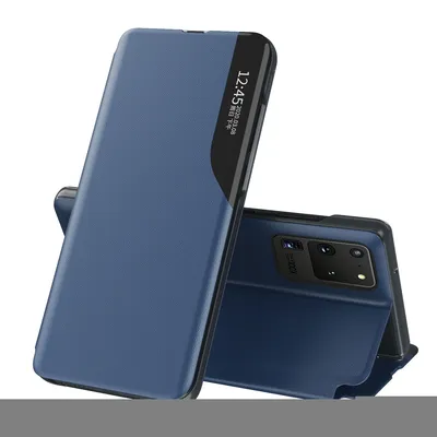 Image de Etui pour Galaxy S20 Ultra, Smart View Window Flip StandPolyuréthaneLeather Protective Case for Samsung Galaxy S20 Ultra Blue