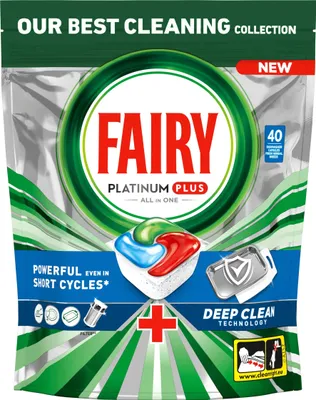 Zdjęcie produktu dla Kapsułki do zmywarki Fairy Platinum Plus AiO One Fresh Herbal Breeze 40szt.
