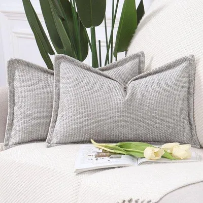 Obrázok produktu pre Unyqoos ® Elegantné obliečky na vankúše zo ženilky s fringami na pohovku a do spálne, 30 x 50 cm, sada 2 ks