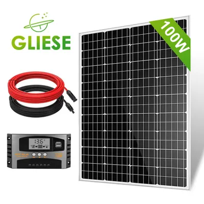 Obrázek produktu pro Sada 100W solárního panelu Regulátor nabíjení solárního modulu 12V pro karavan Camping Boat
