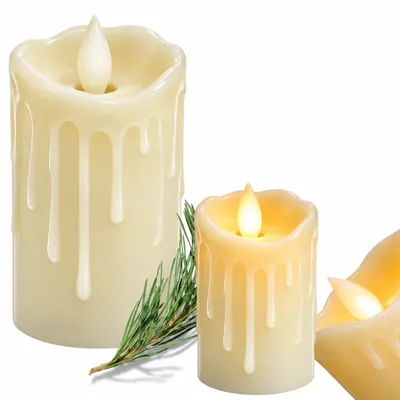 Zdjęcie produktu dla Świeczka na baterie LED ruchomy płomień 5x7 cm wkład do znicza lampka dekoracyjna ciepłe światło kremowa