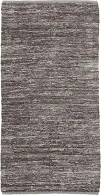 Produktbild von Grauer Teppich aus geflochtenem Leder, 60x120 cm
