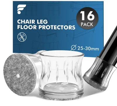 Imagen del producto de Tapas para patas de sillas, redondas, con base de fieltro, 16 unidades, de 25-30 mm, para sillas de metal