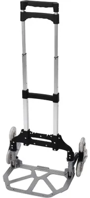 Produktbild von Treppensteiger Sackkarre - Klappbarer Transportwagen - Tragkraft 75 kg Ebene, 70 kg Treppe - Mit Spanngurt - 45x45x100 cm - Schwarz