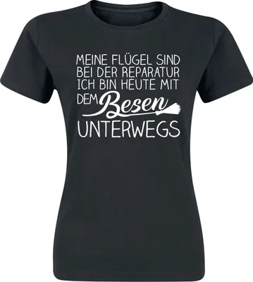 Produktbild von Lustige Shirts T-Shirt Damen Meine Flügel sind bei der Reparatur ... schwarz XL
