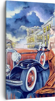 Produktbild von Bild auf Leinwand - Leinwandbild - frau retro stil - 45x80cm - Wand Bild - Wanddeko - Wandbilder - Leinwanddruck - Bilder - Kunstdruck - Wanddekoration - Leinwand bilder - Wandkunst - PA45x80-3450