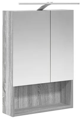 Zdjęcie produktu dla Szafka z lustrem do łazienki Szary Sonoma 50 x 14,5 x 70 cm