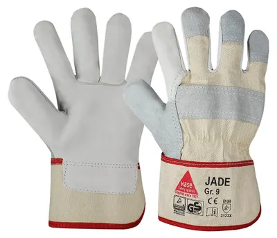 Produktbild von Hase Arbeitshandschuhe Jade Größe 9, Narbenleder 12 Stk