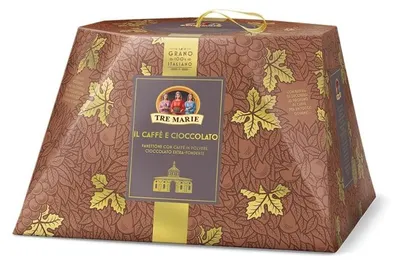 Produktbild von Tre Marie 3x Tre Marie Panettone PANETTONE CAFFÈ E CIOCCOLATO mit Kaffee und Stückchen extra dunkler Schokolade 930g