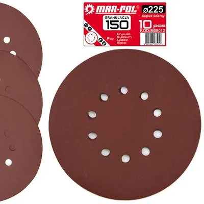Produktbild von Klett-Schleifscheibe 225mm P150, 10er-Set 61226