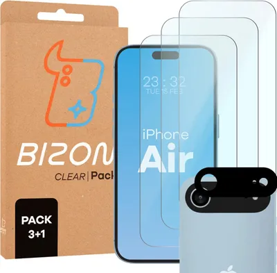 Produktbild von Gehärtetes Glas - 3 Stück + Kameraschutz für iPhone Air, Bizon Glass Clear Pack