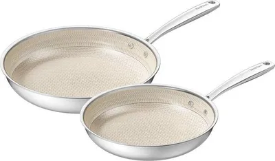 Obrázok produktu pre 2-dielna sada panvíc 24/28 cm z nehrdzavejúcej ocele s keramickým povrchom, vhodná na indukčné varné dosky