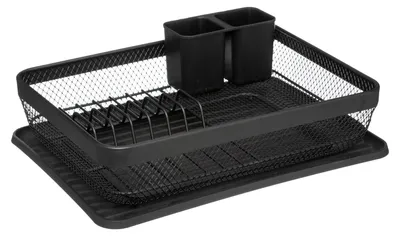 Produktbild von 5five Simply Smart Geschirrtrockenständer mit Abtropfmatte Mayaj, Metall, Kunststoff, Schwarz, 43 x 32 cm, 169225
