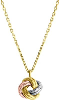 Produktbild von V Anhänger mit Kette 585/- Gold 45cm mehrfarbig 324350249-1