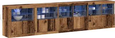 Zdjęcie produktu dla vidaXL Kredens LED z drewna odzyskanego 283 x 37 x 67 cm materiał drewnopochodny