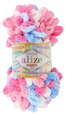 100g Strickgarn ALIZE Puffy Color, 100% Polyester, 6525
