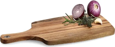 Produktbild von Schneidebrett mit Griff aus Akazienholz, 41,8 x 19,5 x 1,2 cm