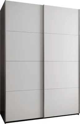 Produktbild von MEBLE KRYSPOL LUX 1 Kleiderschrank - 245,5x170x64cm - Schwarz, Weiß, Silber
