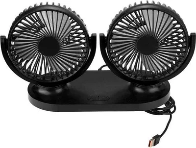 Image de Ventilateur de radiateur automatique 12 V noir avec port USB