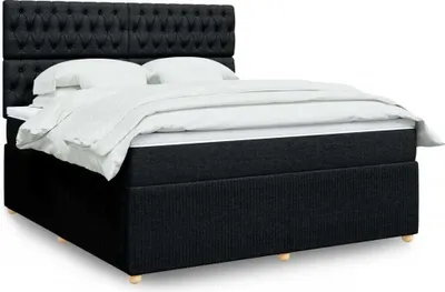 Produktbild von vidaXL Boxspringbett mit Matratze Schwarz 180x200 cm Stoff