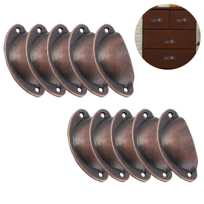 Produktbild von 20 Vintage Türgriff Muschelgriff Griffe Bronze Schrank Schubladengriff Metall Möbelgriffe Halbkreis mit Schrauben für Kabinett Schubladen Schrank
