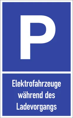 Produktbild von Dreifke® Parkplatzschild - Elektrofahrzeuge während des Ladevorgangs, Alu, 40...