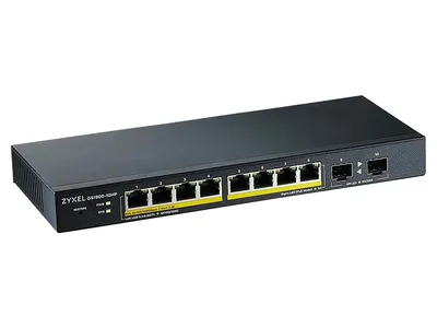 Produktbild von Zyxel GS1900-10HP - Switch - Smart - 8 x 10/100/1000 (PoE+) + 2 x Gigabit SFP - Desktop, wandmontierbar - PoE+ (77 W)