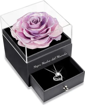 Produktbild von Ewige Rose mit Mom Halskette & Geschenkbox, Valentinstag, Muttertag, Geburtstag