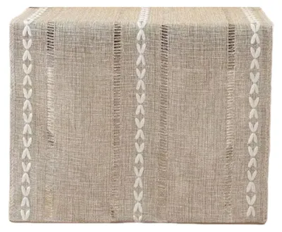 Produktbild von Tischläufer im amerikanischen Landhausstil, handgehäkelt, aus Baumwolle, Tischläufer als Tischdekoration für das Esszimmer