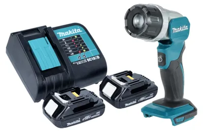 Image de Makita DML 808 SY Projecteur portatif sans fil 14,4 / 18 V 190 lm LED + 2x batterie 1,5 Ah + chargeur