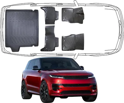 Produktbild von 3D Fußmatten & Kofferraumwanne Auto Set Kompatibel mit Range Rover Sport 2.Gen 2013-2022