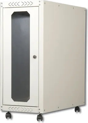 Produktbild von DN-CC 9001  Digitus Computergehäuse mit Rollen, 698,5x300x600 mm Innenm. 583x246x600 mm, Glastür, RAL 7035