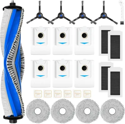 Produktbild von 26 Stück Zubehörset für ECOVACS DEEBOT X5 Omni /X5 Pro, 6 Staubbeutel 4 Mopp Wischtücher 4 Seitenbürsten 4 Filter 1 Rollbürste 1 Reinigungsbürste, Ersatzteile Saugroboter Zubehör