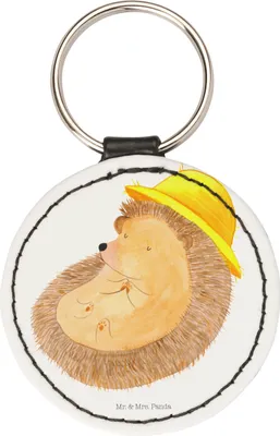 Produktbild von Mr. & Mrs. Panda Taschenanhänger Igel Beten - Weiß - Geschenk, Leben, Dankbar, schlüsselanhänger klein, Anhänger, Mit Motiv, Sonnenhut, Gott, Lustige Sprüche, Bunt