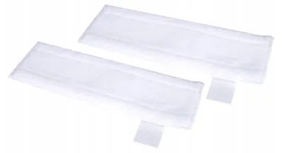 Two white mop pads are shown against a white background.